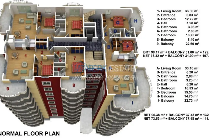 Purchase Просторные трехкомнатные квартиры в Махмутларе 1 