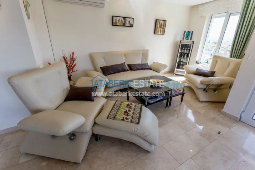 4+1 duplex with stunning views of the sea and the fortress in the center of Alanya 4 