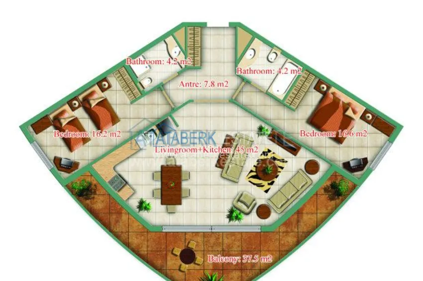 Apartments in a large complex with a private beach! 11 