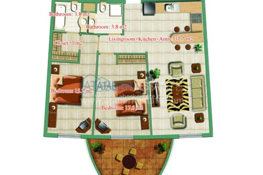 Apartments in a large complex with a private beach! 13 