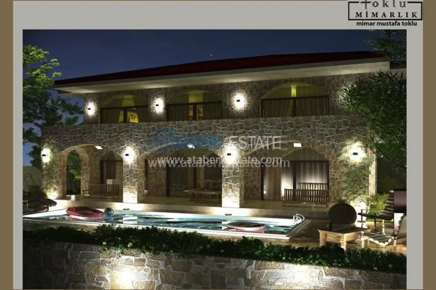 Особняк на этапе строительства у горной реки Дымчай 19