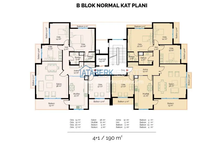 Apartments in the modern complex in Oba 16 