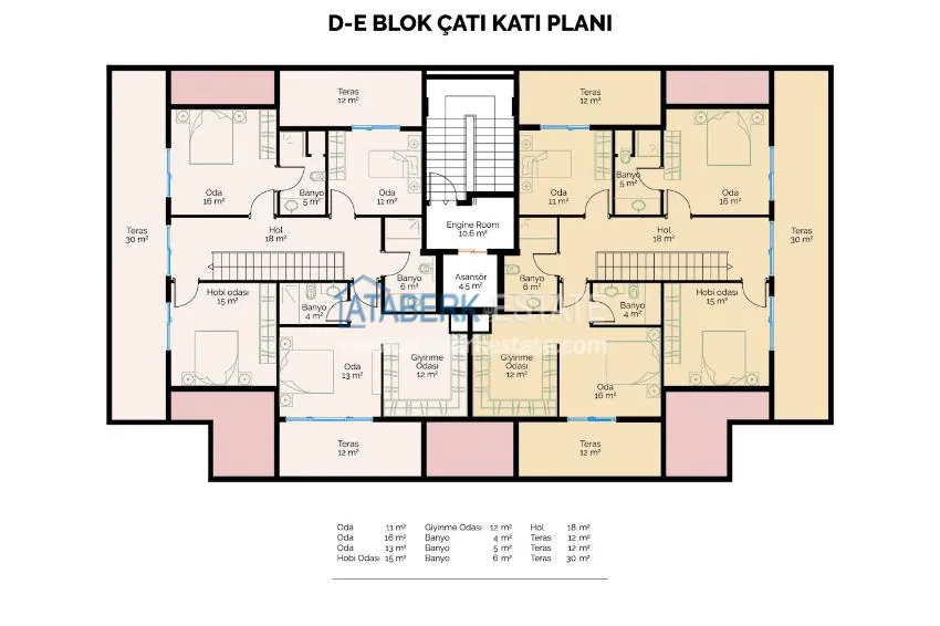 Apartments in the modern complex in Oba 21 