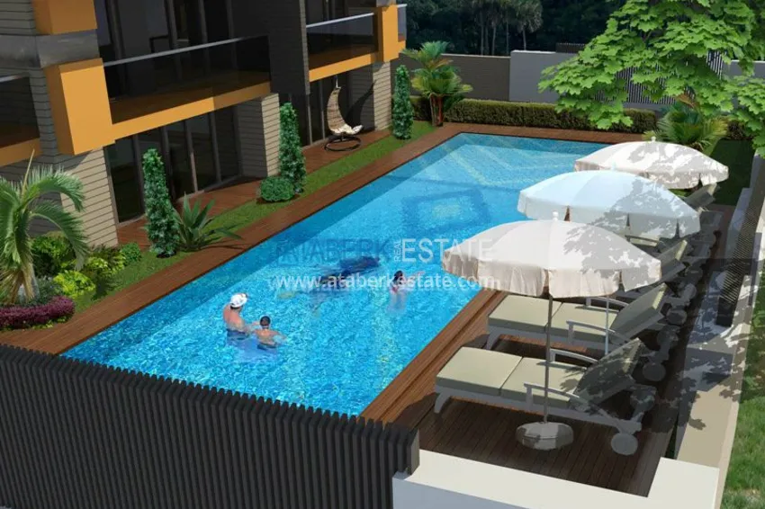 Апартаменты 1+1 с бассейном в Махмутлар. 12 