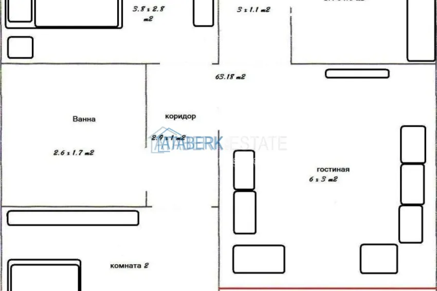 Квартира с двумя спальнями от собственника в сердце Махмутлара по минимальной цене 7 