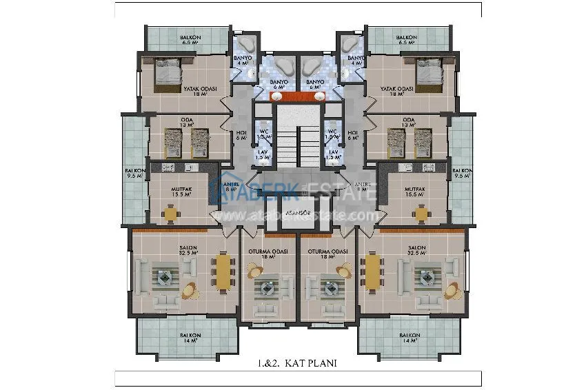Большие квартиры с видом на всю Аланию напрямую от застройщика 10 